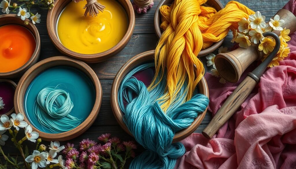 Silk dyeing